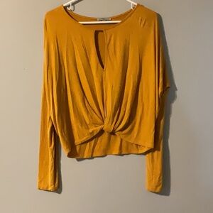 Charlotte Russe Sze Small Women's Mustard Twist Front Top